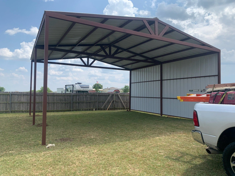 Custom built metal carports